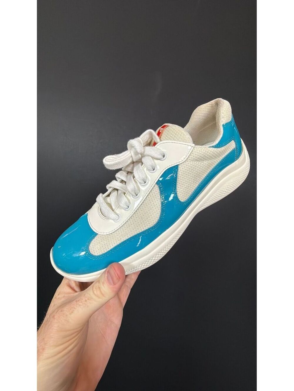 Prada Men’s Blue & White Americas Cup Sneaker Size 7 Prada US 8 men 9.5 women